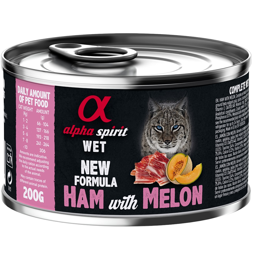 Alpha Spirit Ham With Melon for Adult Cat Вологий корм для дорослих котів усіх порід (зі свининою та динею)0