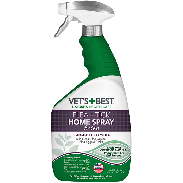 VET`S BEST Flea & Tick Home Spray for Cats Спрей від бліх і кліщів для котів та захисту будинку від паразитів0