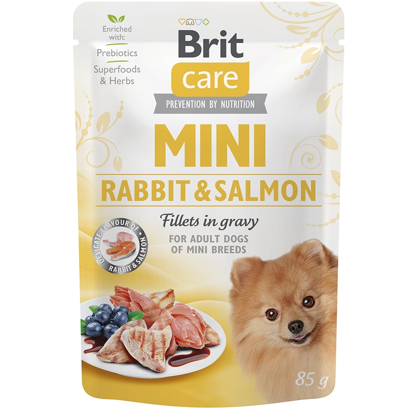 BRIT CARE Mini Влажный корм для собак малых пород (Кролик, Лосось)0