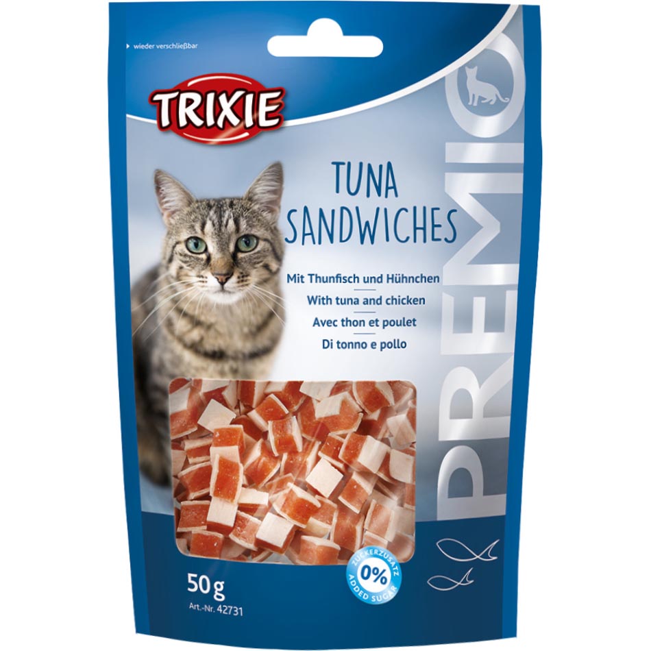 TRIXIE Premio Tuna Sandwiches Ласощі для котів (з тунцем та куркою)0