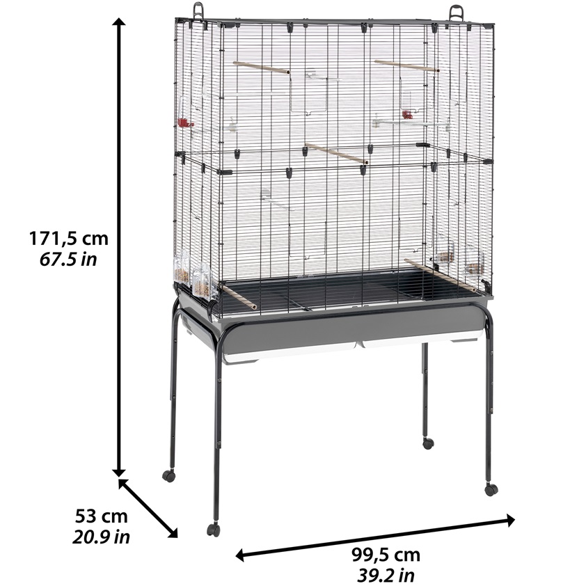 FERPLAST Planeta Black Велика клітка для канарок, хвилястих папужок та інших дрібних птахів11