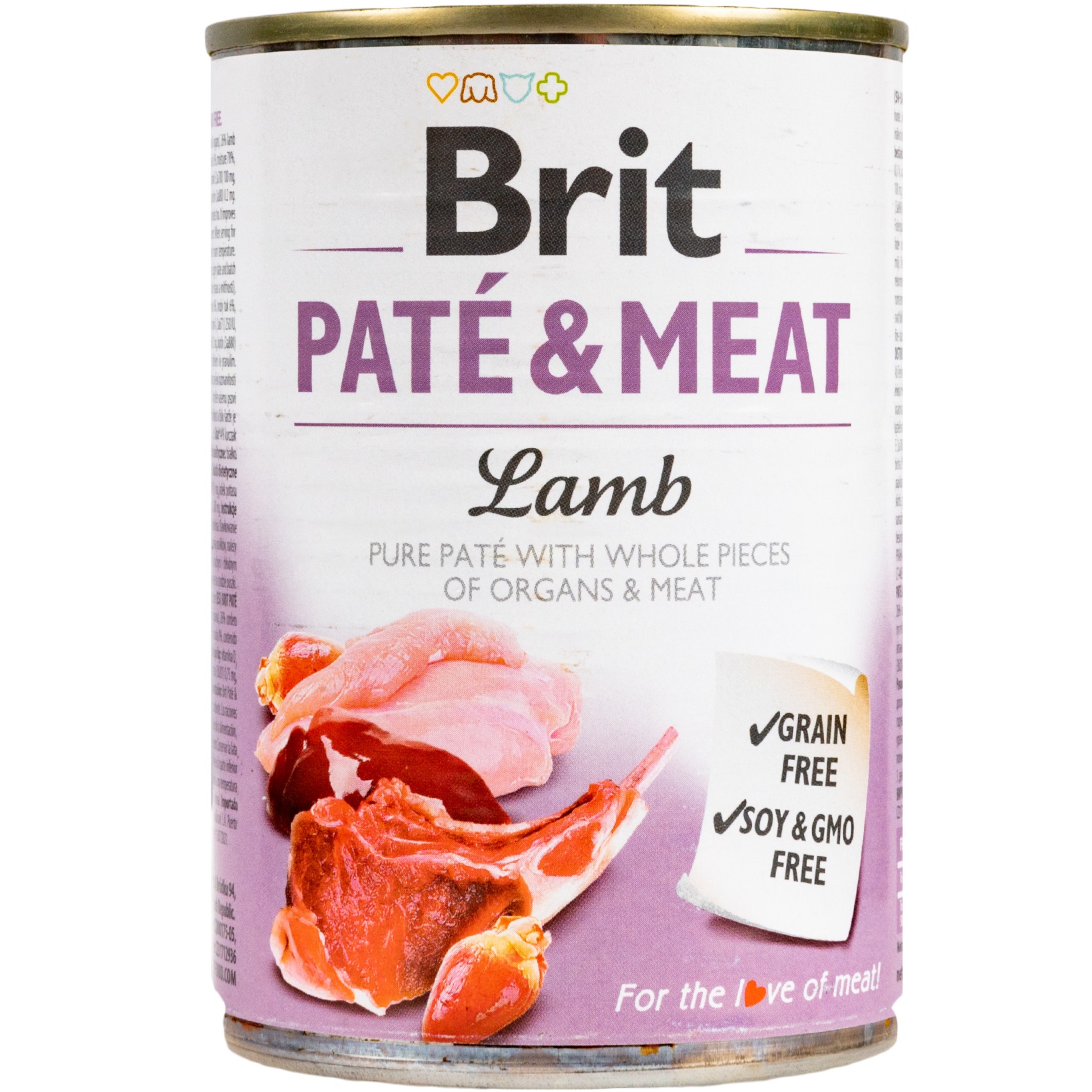 BRIT Pate and Meat Dog Вологий корм для дорослих собак усіх порід (Ягня)0