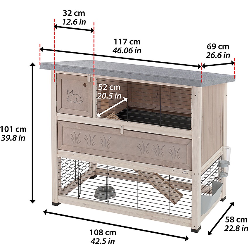 FERPLAST Ranch 120 Двоповерхова клітка для кроликів9