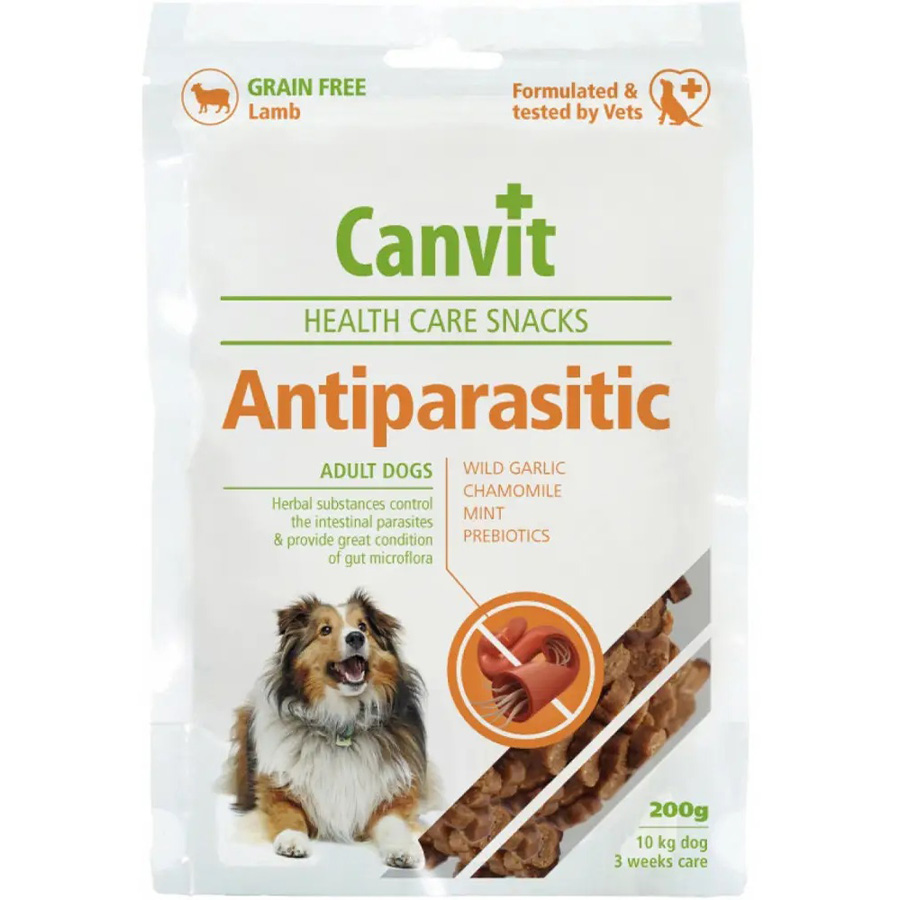 CANVIT Antiparasitic Напіввологі ласощі для собак (Ягня)0