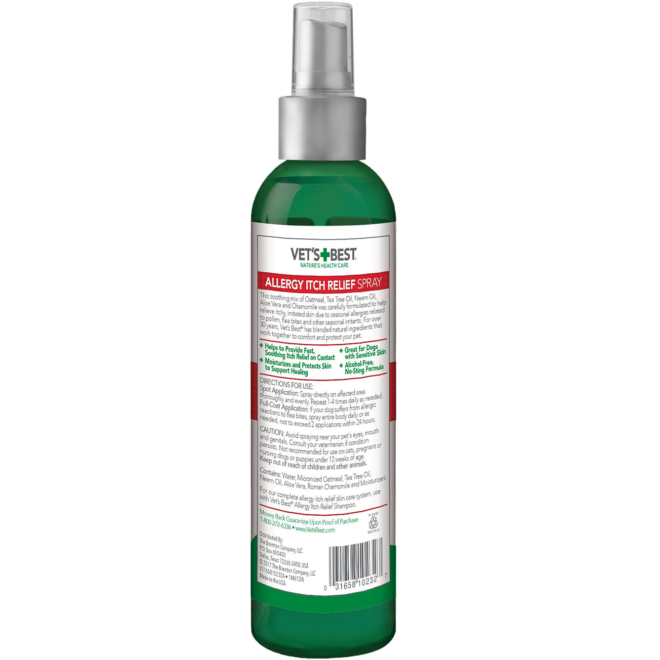 VET`S BEST Allergy Itch Relief Spray Спрей для собак при алергії для догляду за чутливою шкірою1