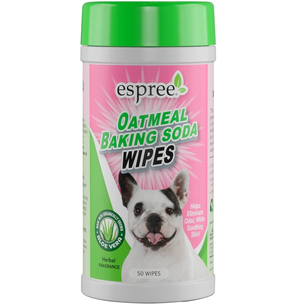 ESPREE Oatmeal Baking Soda Wipes Влажные салфетки для собак (с питьевой содой и протеинами овса)0