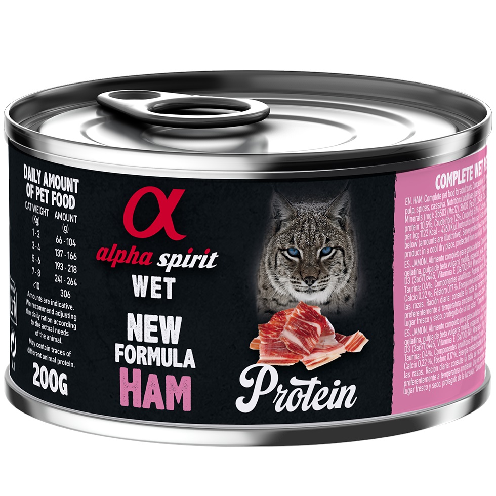 ALPHA SPIRIT Ham Protein for Adult Cat Влажный корм для взрослых котов всех пород (со свининой)0