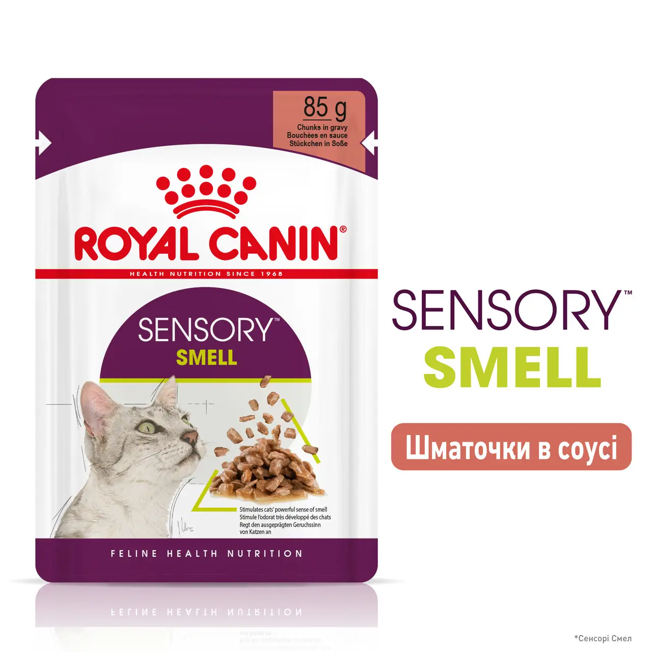 ROYAL CANIN Sensory Smell Gravy Вологий корм для дорослих котів стимулює нюхові рецептори7