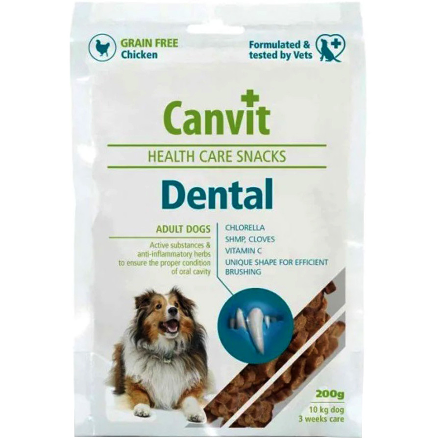 CANVIT Denta Напіввологі ласощі для собак (Курка)0