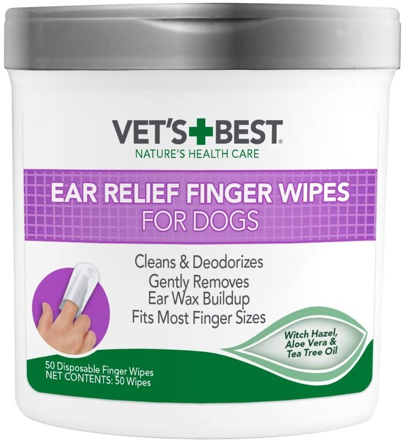 VET`S BEST Ear Relief Finger Wipes Влажные салфетки для чистки ушей собак0