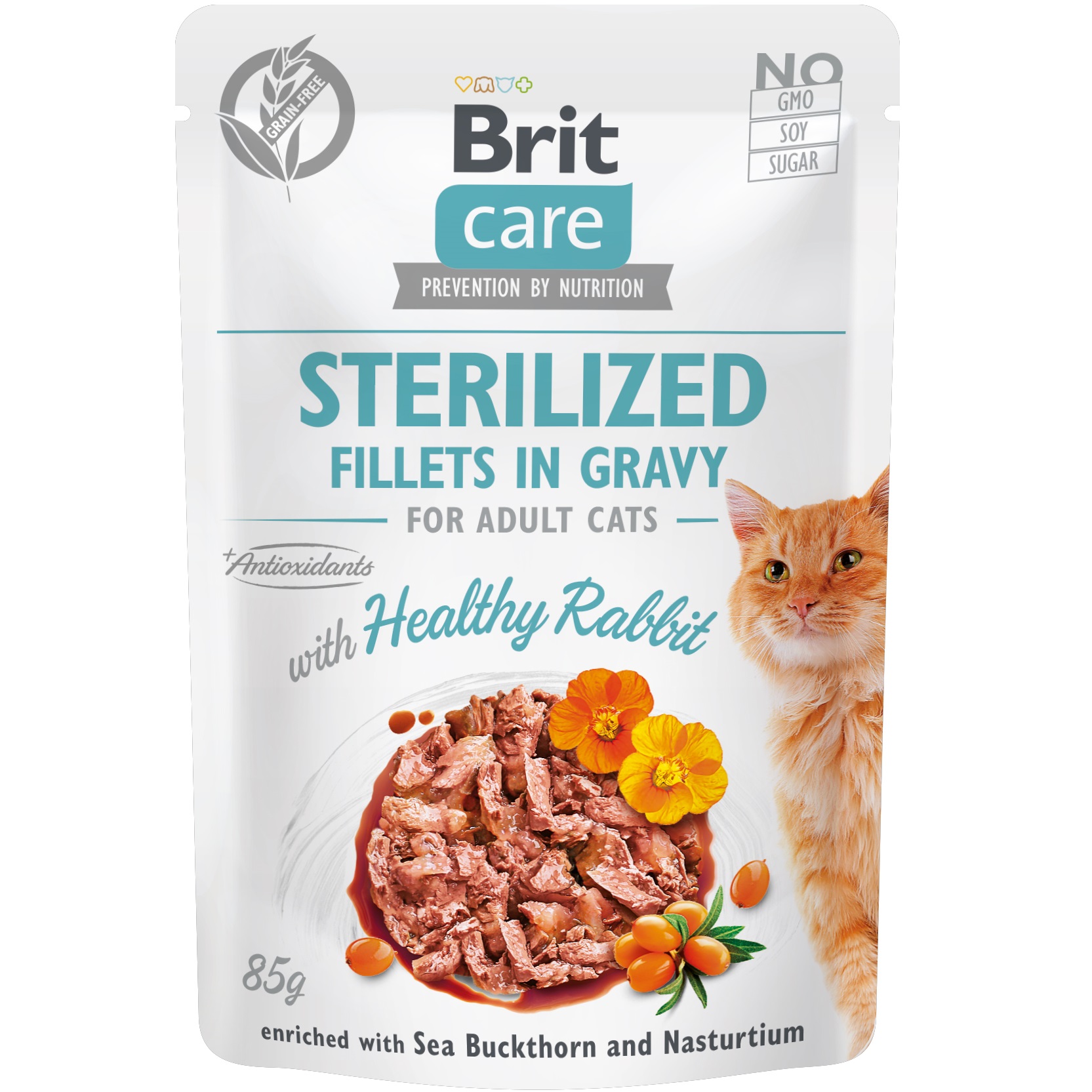 BRIT CARE Cat Pouch Влажный корм для стерилизованных котов  (филе кролика в соусе)0