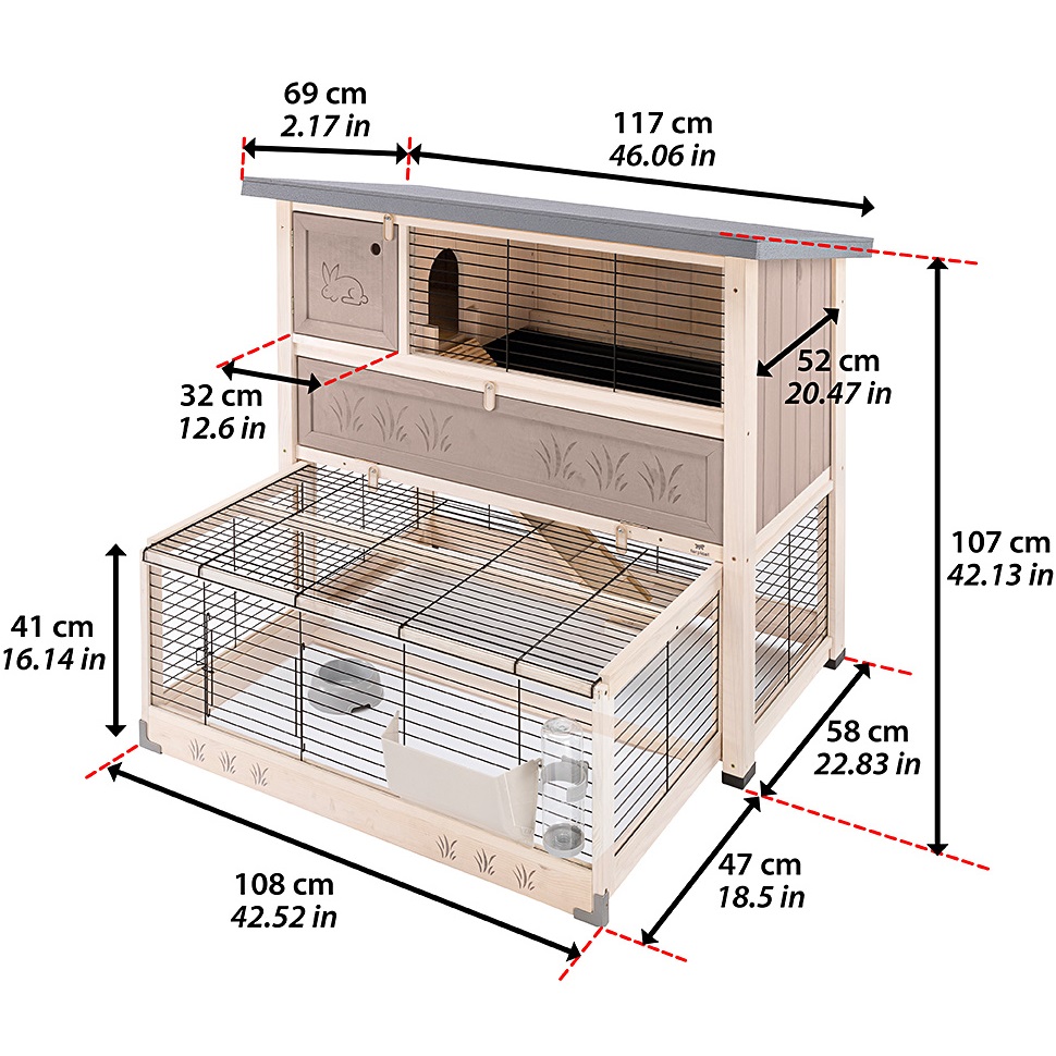 FERPLAST Ranch 120 Мах Двоповерхова клітка для кроликів10
