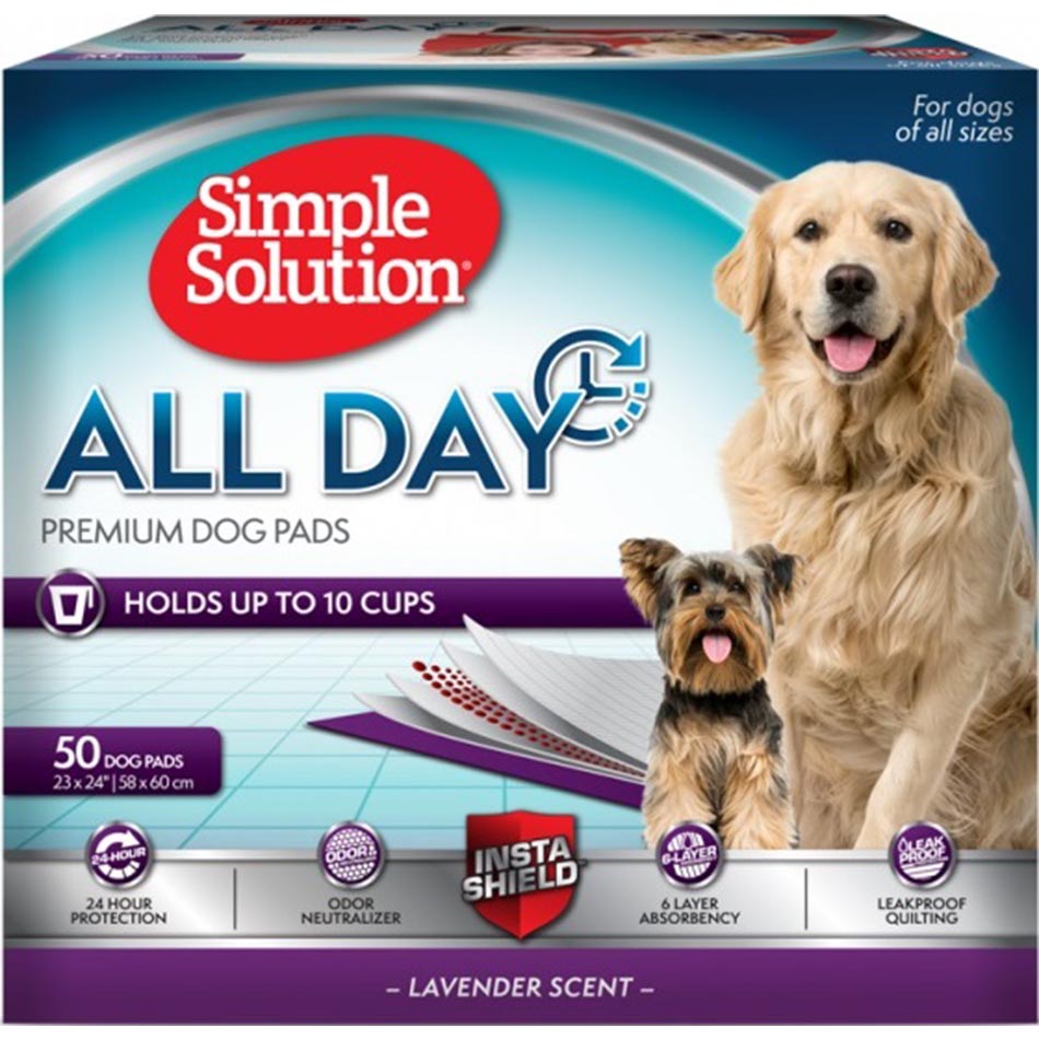 SIMPLE SOLUTION All Day Premium Dog Pads Пеленки для животных с ароматом лаванды0