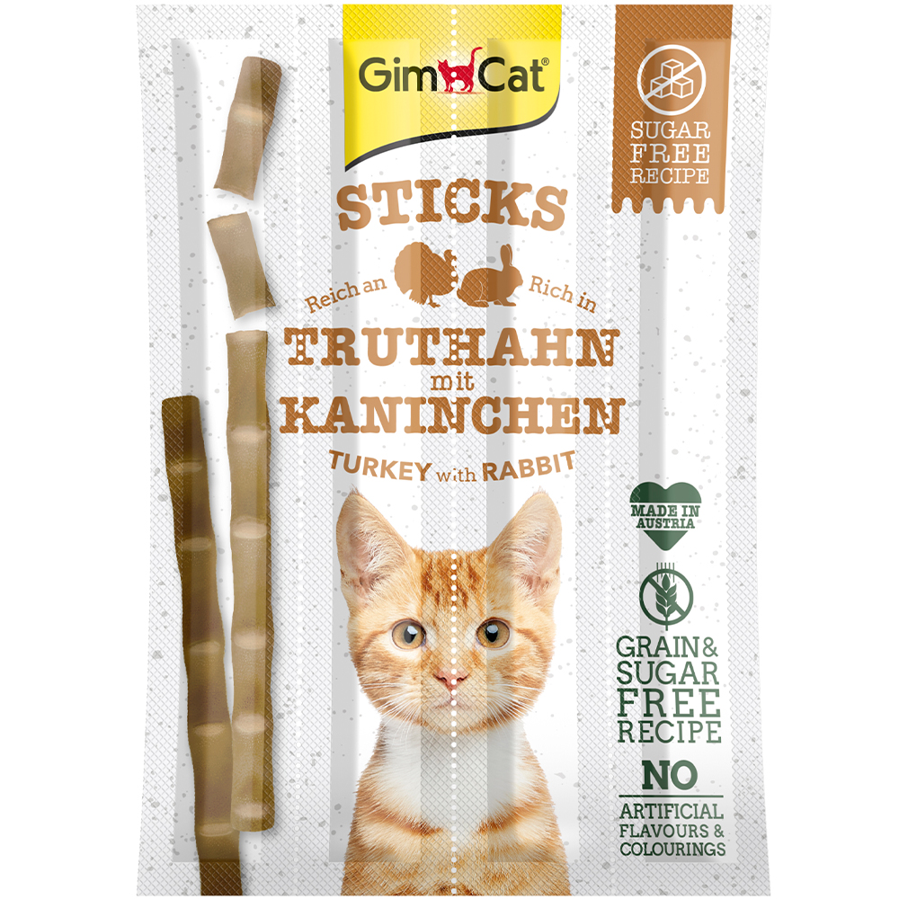 GIMCAT Sticks Grain-free Ласощі для котів (з індичкою та кроликом)0