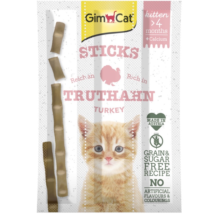 GIMCAT Kitten Sticks Ласощі для кошенят (з індичкою)0