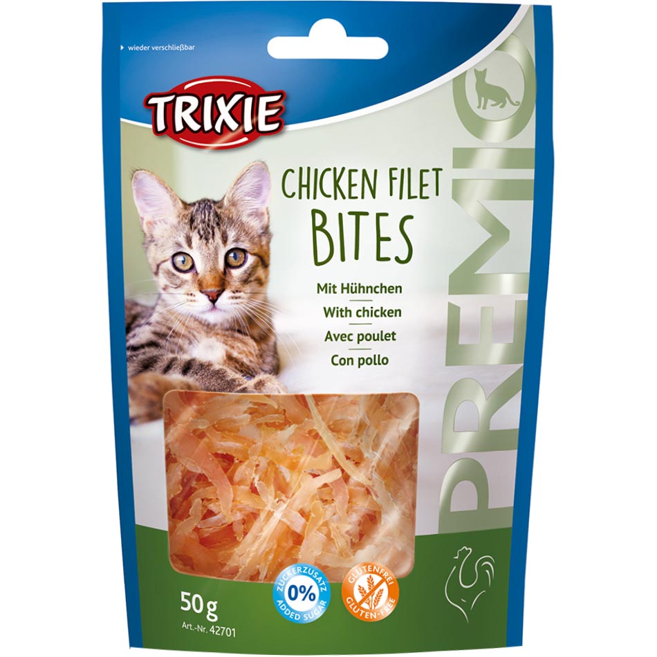 TRIXIE Premio Chicken Filet Bites Ласощі для котів (куряче філе)0