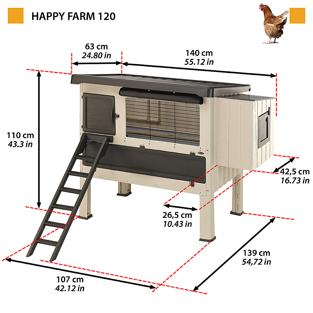 FERPLAST Happy Farm 120 Будиночок для курей11