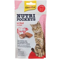 GIMCAT Nutri Pockets Лакомства для котов с говядиной и солодом