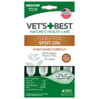 VET`S BEST Flea&Tick Drops Large Краплі від бліх та кліщів для собак середніх порід від 7 до 18 кг