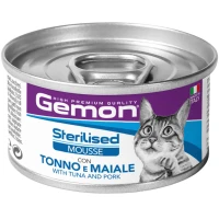 MONGE GEMON Cat Adult Sterilised Вологий корм для дорослих стерилізованих котів (з тунцем та свининою)