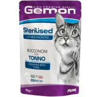 MONGE GEMON Cat Wet Sterilised Вологий корм для дорослих стерилізованих котів (з тунцем та дикою рибою)