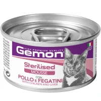 MONGE GEMON Cat Adult Sterilised Вологий корм для дорослих стерилізованих котів (з куркою та печінкою)